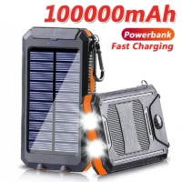 100000mAh Waterproof Outdoor Solar Power Bank Dual USB Travel Portable Solar Phone Charger Solar Powerbanks For Xiaomi Camping