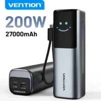 Vention 200W Power Bank 27000mAh PD 3.1 140W Max Portable PowerBank for Laptop PD Fast Charging for iPhone 17 16 Samsung S25 S24