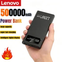 Lenovo 500000mAh Power Bank Super Fast Charging High Capacity Battery Digital Display Power Bank For iPhone Samsung Huawei