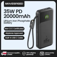 【CCC】MOVESPEED P20 Power Bank 20000mAh 35W PD Fast charging Powerbank LFP Battery External Charger for iPhone Xiaomi Samsung